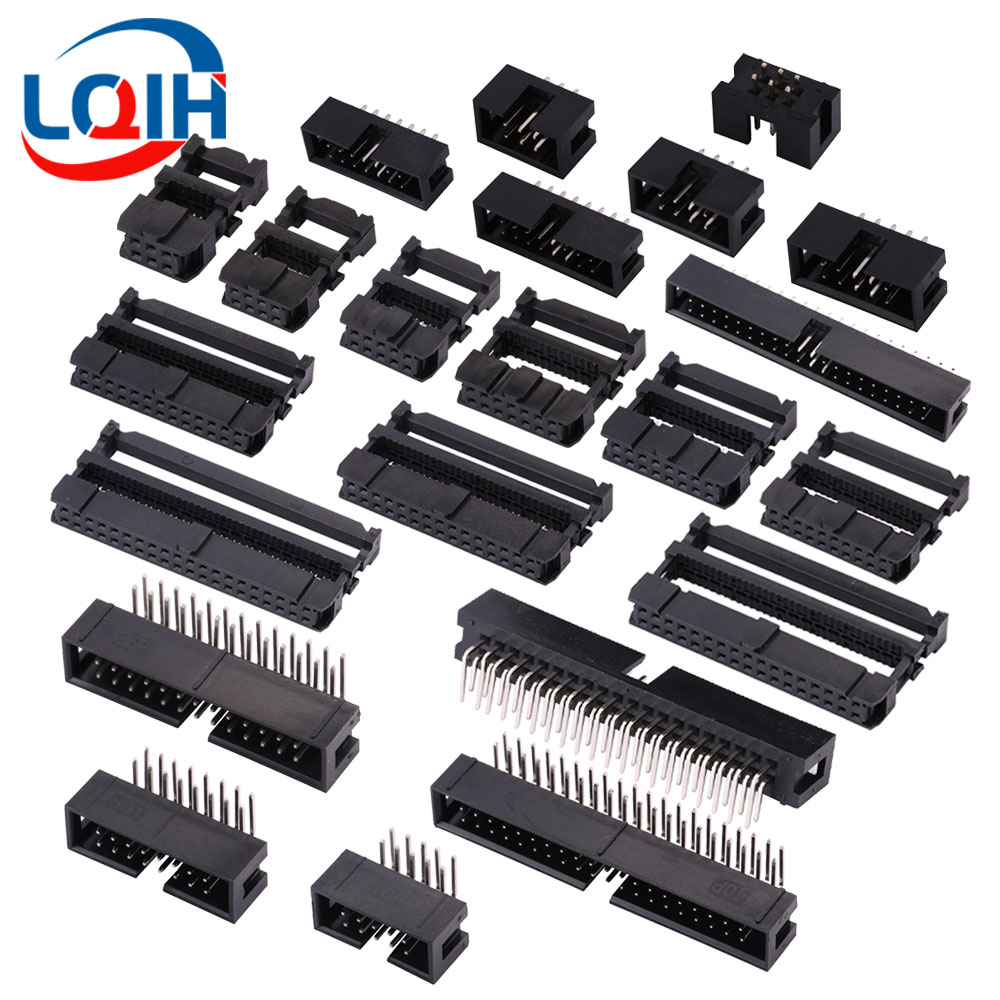 Male Female Header Pin - Passo 2.54mm FC 6/8/10/12/14/16/18/20/24/26/30/34/40/50/60/64Pin Femmina IDC
