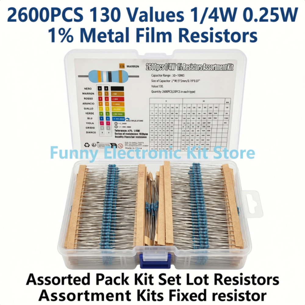 Diy Electronics Components Kit - Kit Assortito di 2600 Resistori a