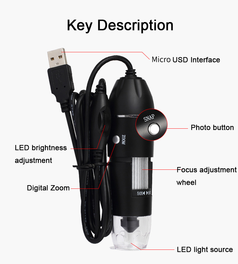 Microscopio digitale USB 500X/ - Diy Electronics Microscope recensione e prezzo