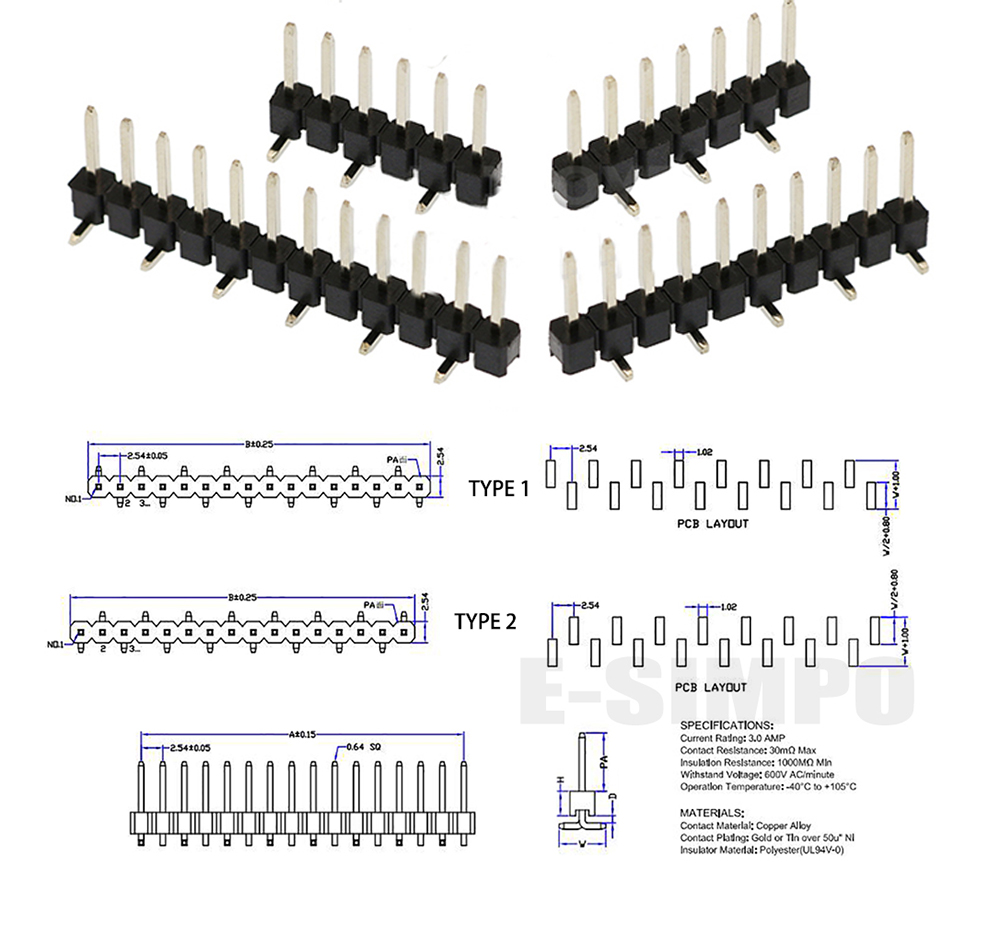100 pz 2.54mm Singola Fila Bre - Male Female Header Pin recensione e prezzo